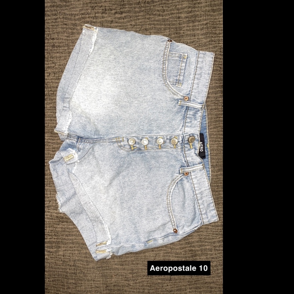 Aeropostale button up denim shorts